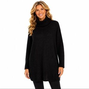 BITTE KAI RAND Black Turtleneck Long Knit Sweater Size Large